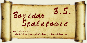Božidar Staletović vizit kartica